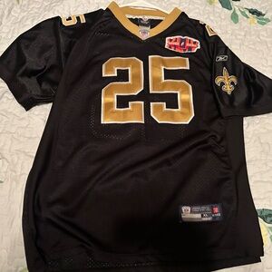Reebok New Orleans saints Reggie bush jersey Super Bowl patch